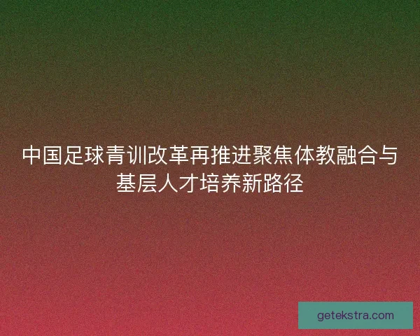 中国足球青训改革再推进聚焦体教融合与基层人才培养新路径